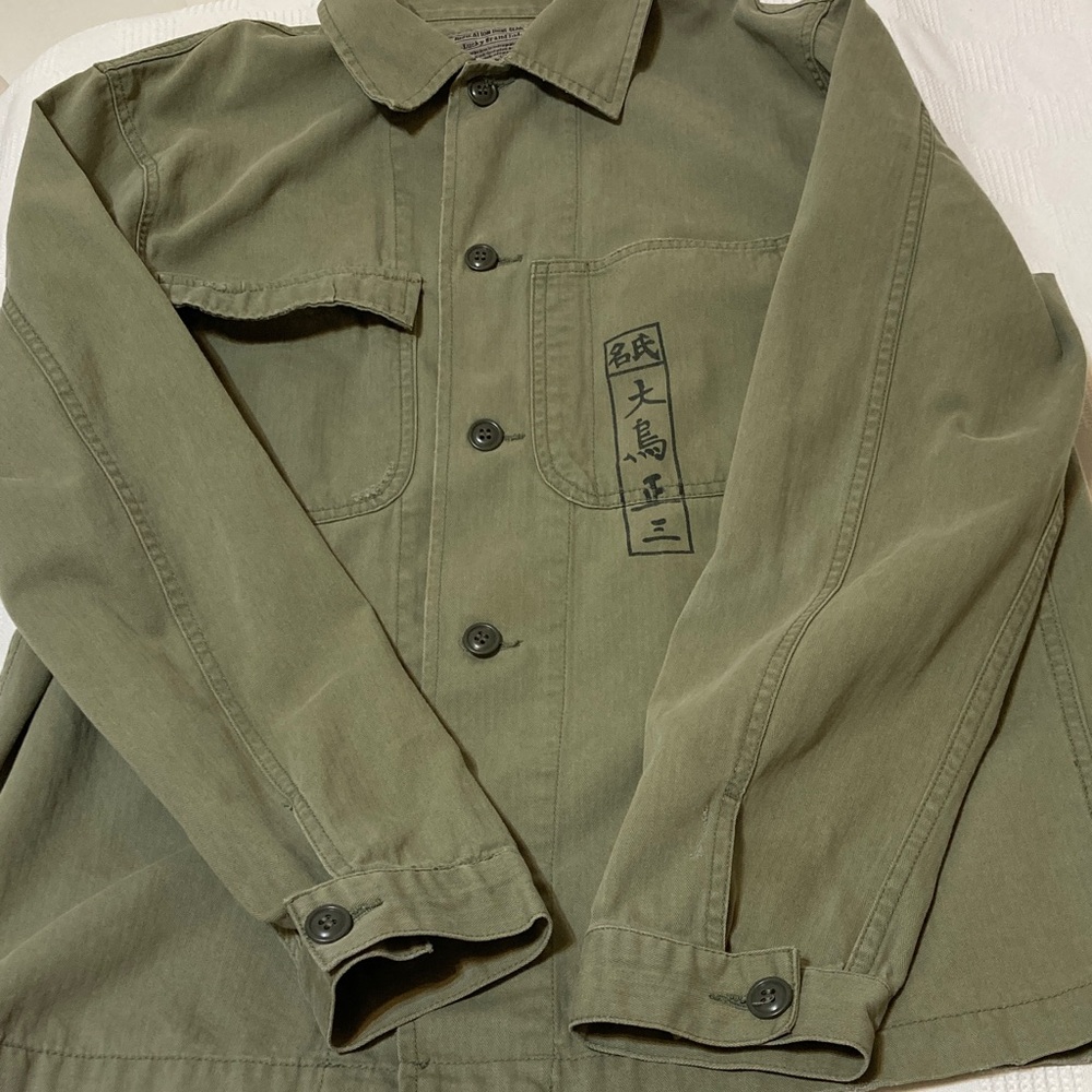 OLIVE GREEN BUTTON-UP JACKET